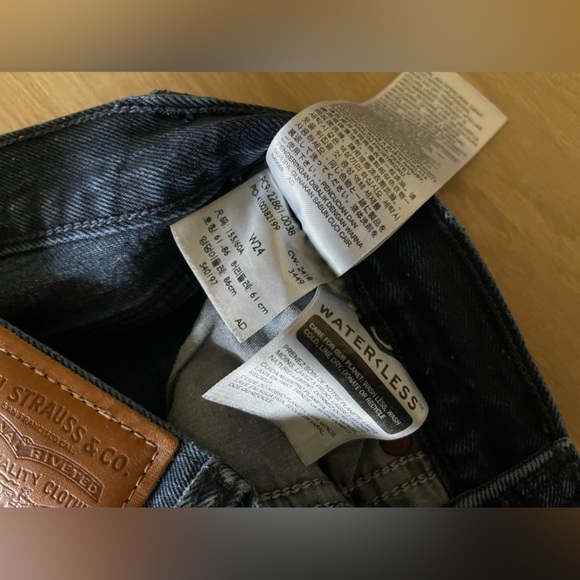 Levi’s| Women’s Wedgie High Rise Jeans, Dark Wash with Spotted Details—Size 24• - Picture 12 of 16